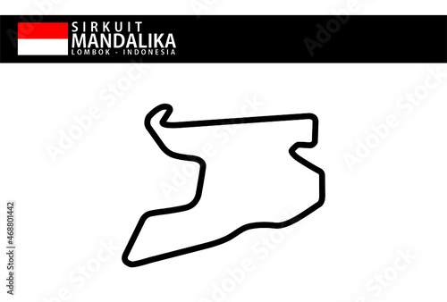 Indonesian lombok mandalika racing track, circuit for motorsport and auto sport. Vector illustration of a road. photo