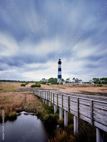 The historic and beautiful Bodi Island Lighthouse located on Bodie Island in North Carolina s Outer Banks