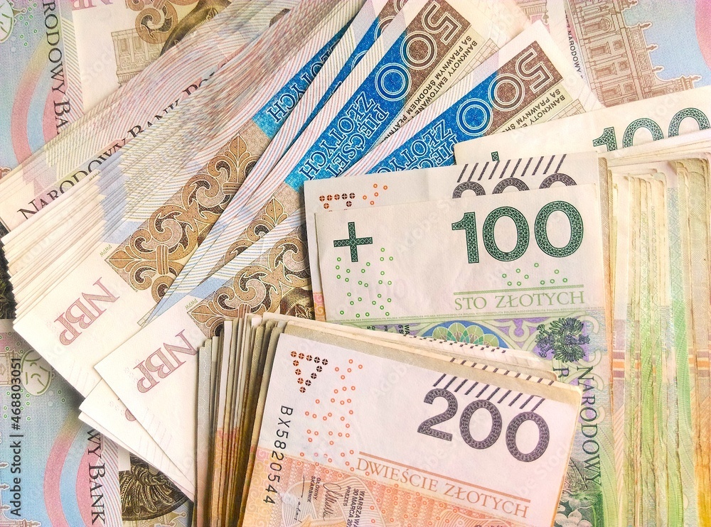 NARODOWY BANK POLSKI 500 ZŁOTYCH GOTÓWKA finanse zysk inflacja praca oszczędności - obrazy, fototapety, plakaty 