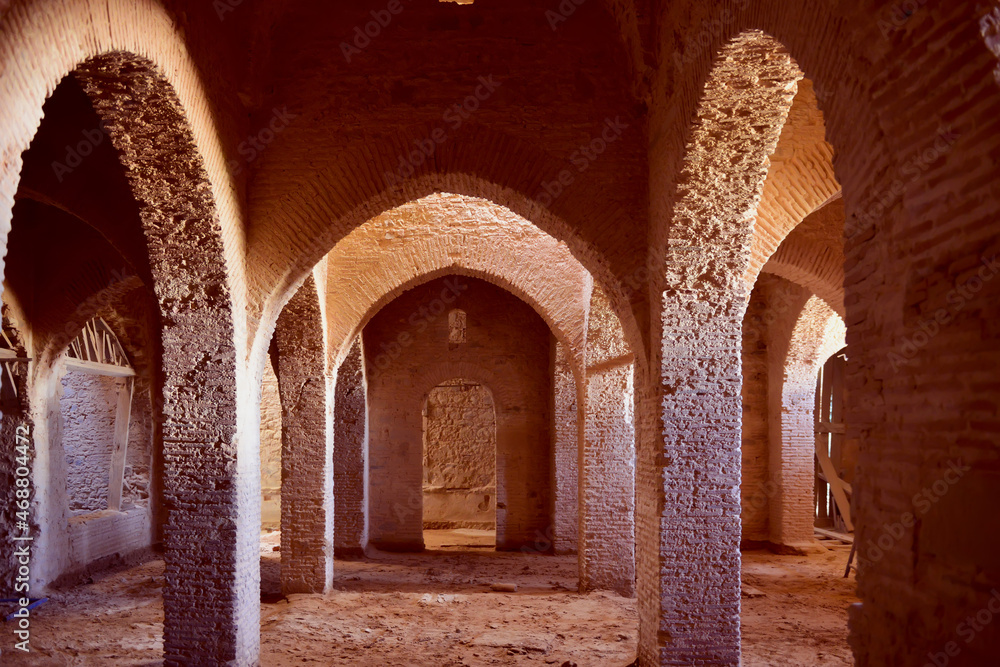 Kasbah Tangier Prison. Moroccan architectural arches.