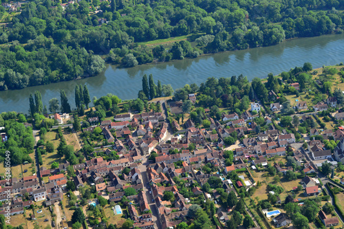 Moisson, France - july 7 2017 : aerial photography of the village