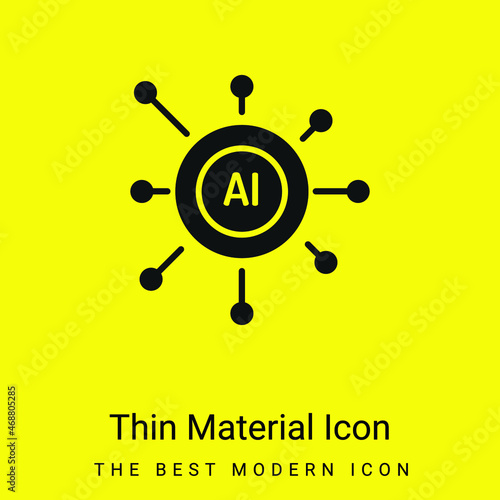 Artificial Intelligence minimal bright yellow material icon
