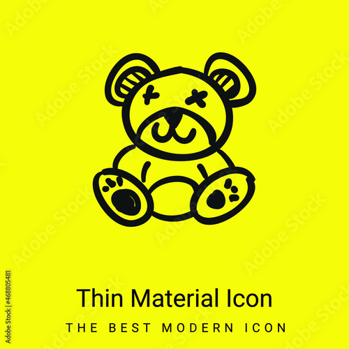 Bear Toy minimal bright yellow material icon