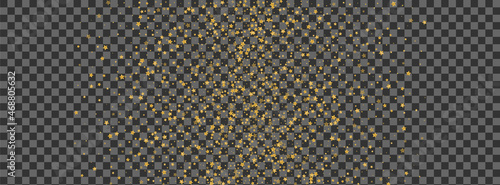 Shiny Confetti Background Transparent Vector. Stars Fame Illustration. Yellow Defocused. Winner Frame. Gold Spark Time.