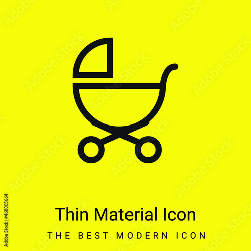 Baby Stroller Outline Of Side View minimal bright yellow material icon