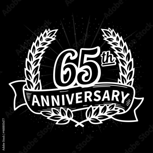 65 years anniversary celebration logotype. 65th anniversary logo. Vector and illustration. photo
