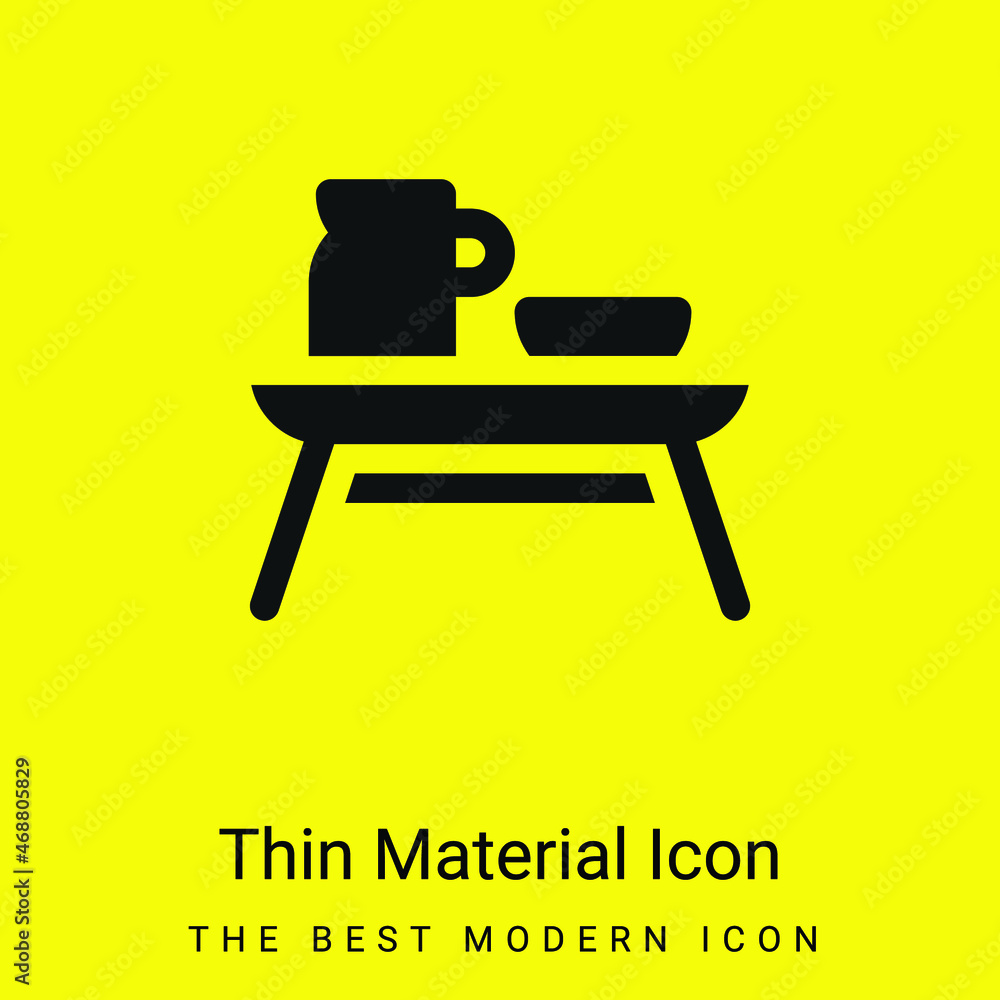 Bed minimal bright yellow material icon Bed minimal bright yellow material icon