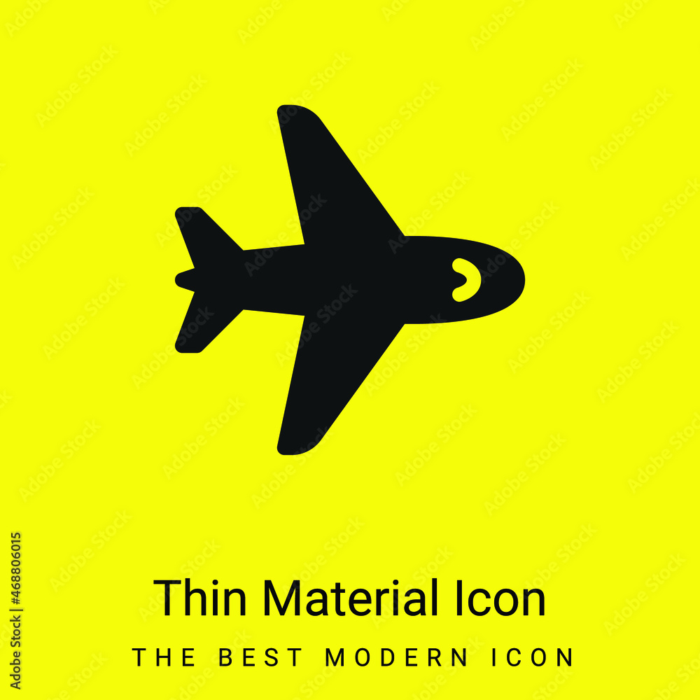 Aeroplane minimal bright yellow material icon Aeroplane minimal bright yellow material icon