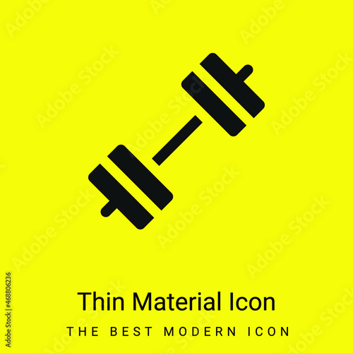 Barbell minimal bright yellow material icon