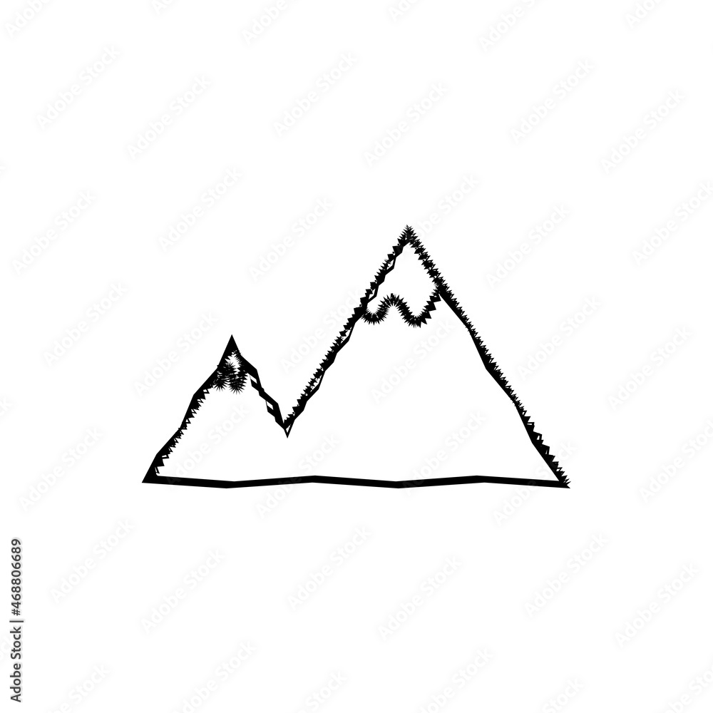 Mountain line icon. Simple style camping travel big sale poster poster background symbol. logo design element. T-shirt printing. Vector for sticker. Zig-zag style icon. Mountain line icon. Simple style camping travel big sale poster poster background symbol. logo design element. T-shirt printing. Vector for sticker. Zig-zag style icon.