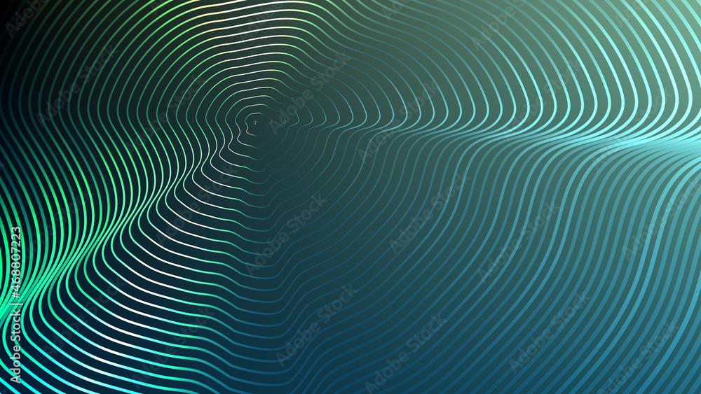 Fototapeta premium Gradient lines blend abstract digital vector art.