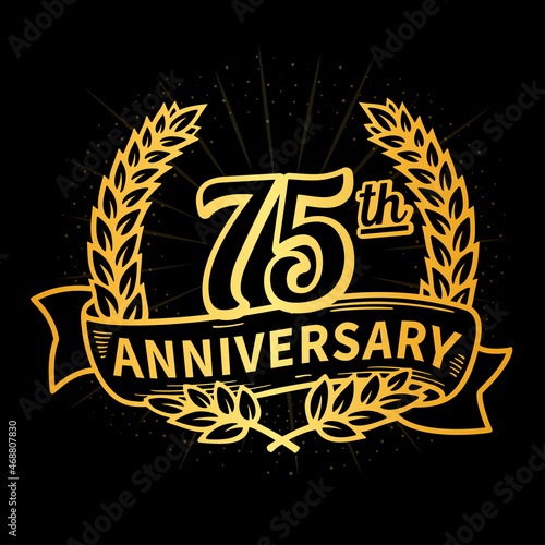 75 years anniversary celebration logotype. 75th anniversary logo. Vector and illustration. photo