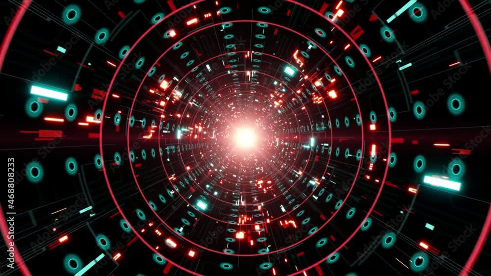 Glowing Cyber Circuit Tunnel Glowing Cyber Circuit Tunnel