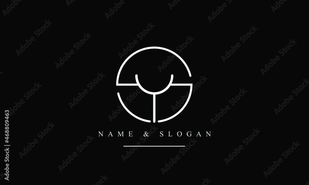Sy Less Image SY, YS, S, Y abstract letters logo monogram Stock Vector | Adobe Stock
