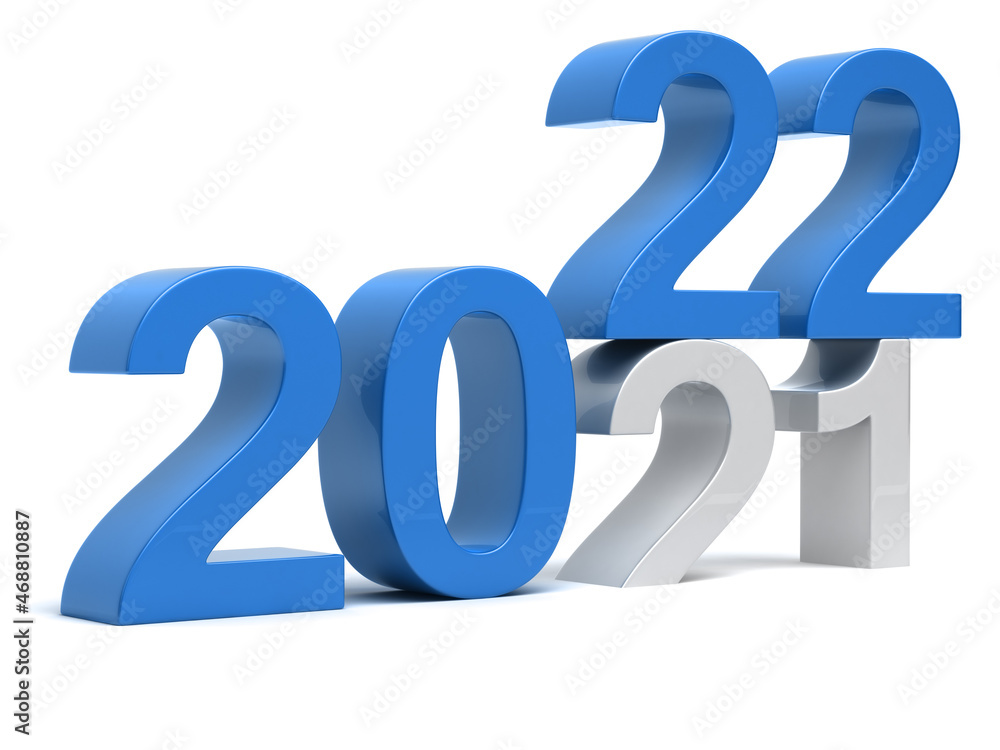 2021 2022 New year change concept 2021 2022 New year change concept