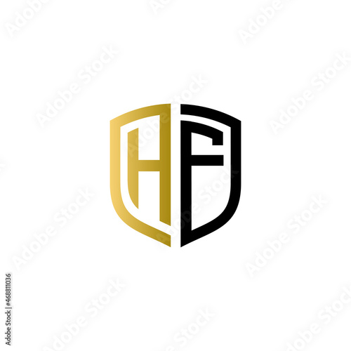 hf shield logo design vector icon	
