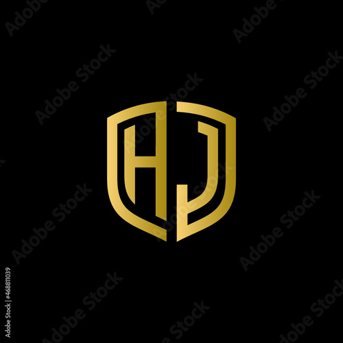 hj shield logo design vector icon 