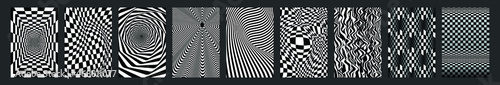 Abstract black and white checkered background collection. Set of checkered wave black white background for sport race championship and business finish success.