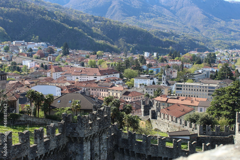 view of the town of bellinzona