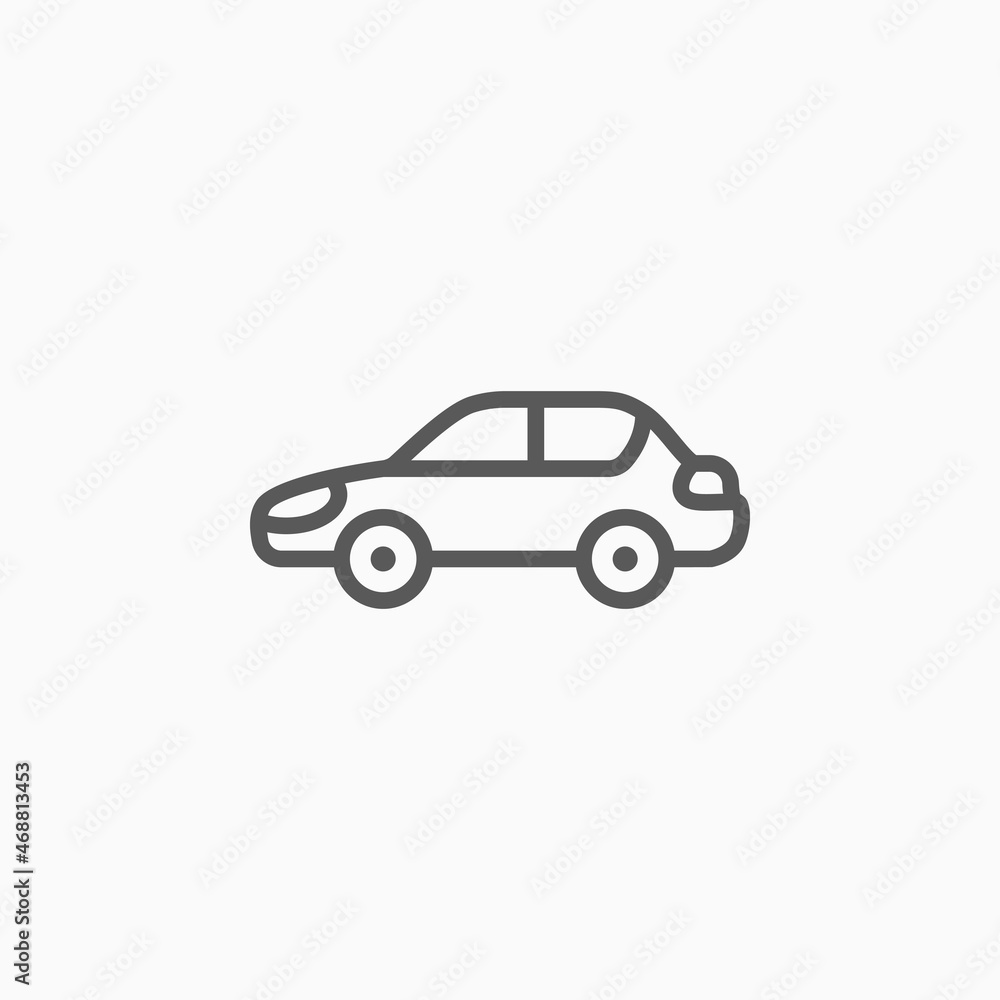 car icon, vehicle vector, transport illustration