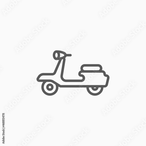moped scooter icon, vehicle vector, transport illustration