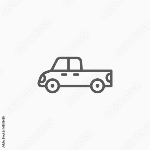 pick up truck icon, vehicle vector, transport illustration