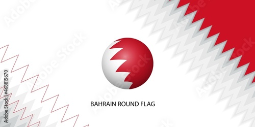 Bahrain round flag vector illustration. Bahrain Independence Day background template design.