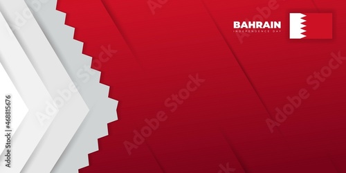 Red and white geometric background design. Bahrain Independence Day background template design.