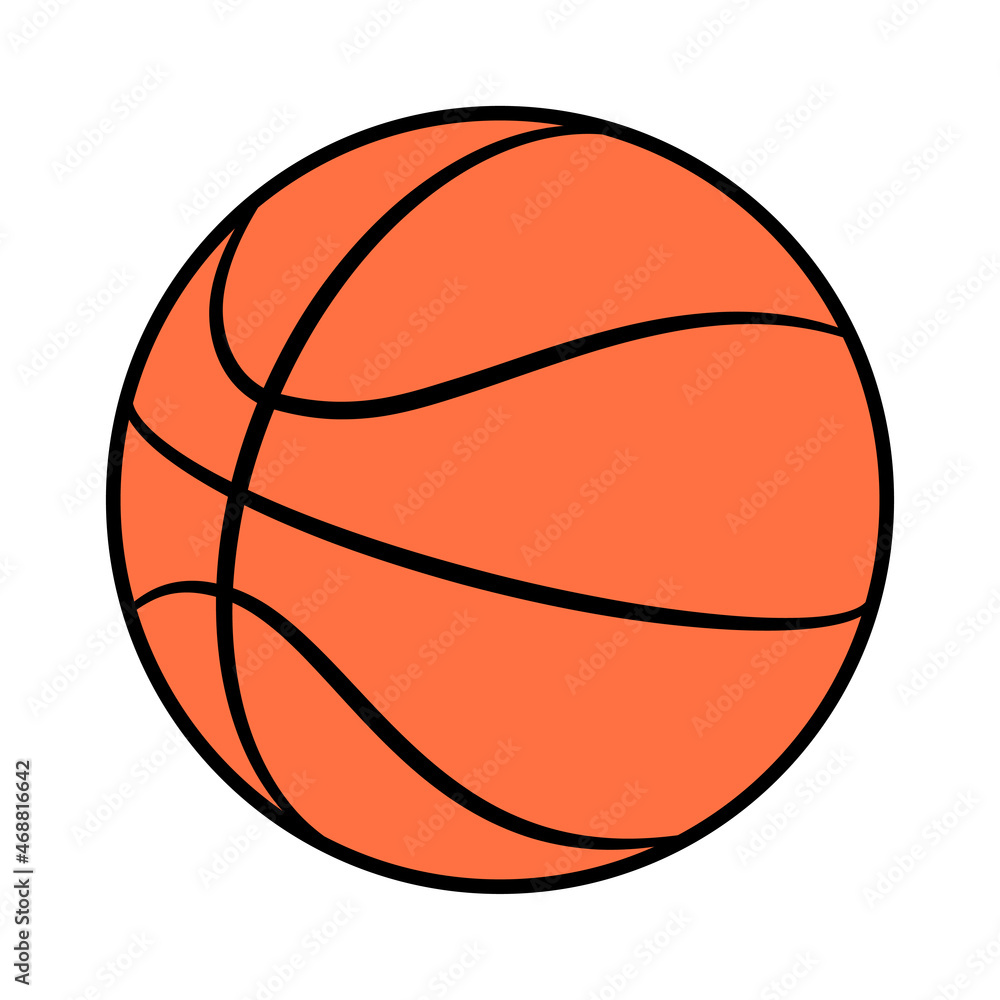 Basketball ball vector icon on white background