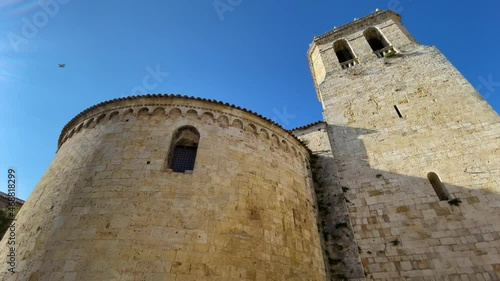Beautiful medieval  town in Europe Besalú fortified castle old construction bridges and towers Catalan Pyrenees tourism Barcelona