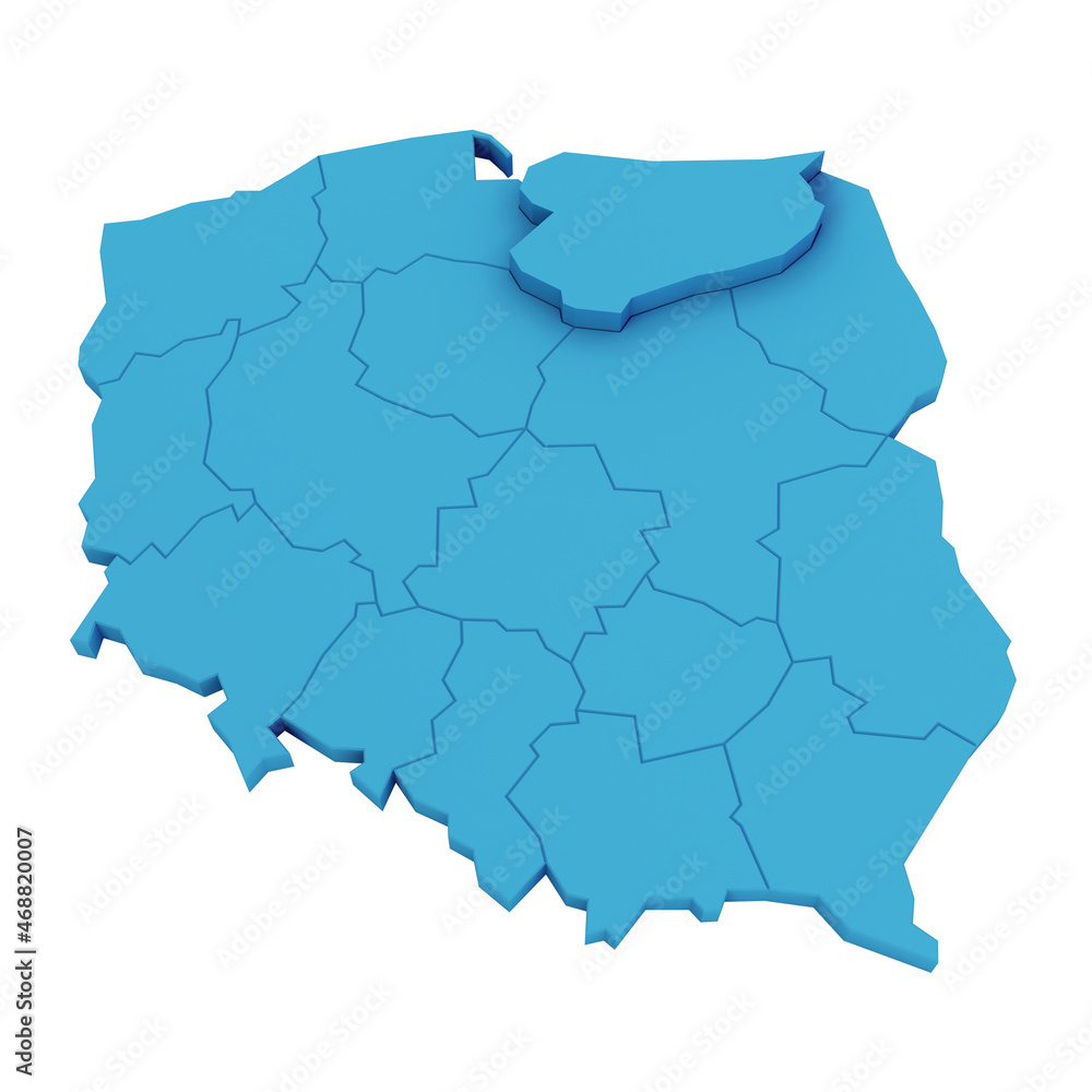 Fototapeta premium Mapa Polski warmińsko mazurskie