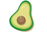 Fresh green avocado vector illustration .png .ai / Свежий зеленый авокадо векторная иллюстрация формат пнг и аи