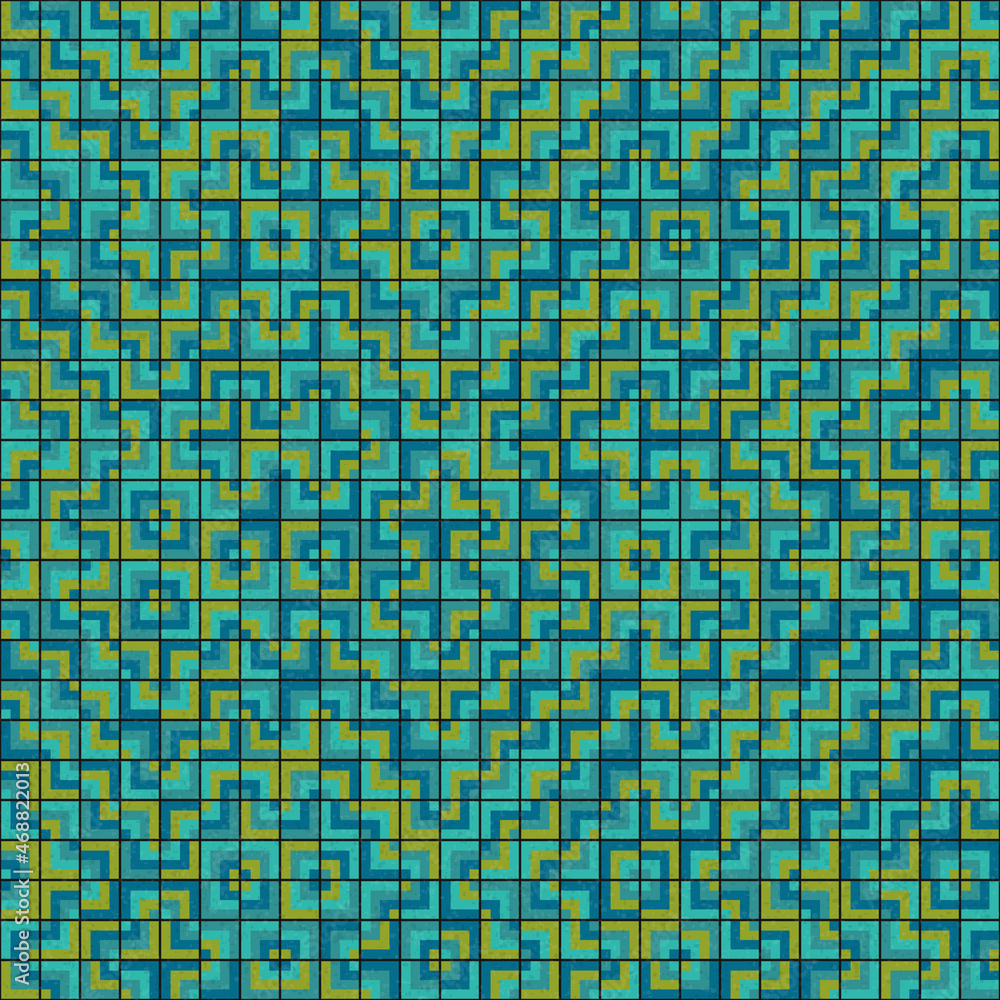 Fototapeta premium Abstract Geometric Pattern generative computational art illustration