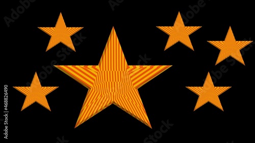 yellow striped stars on a black background.   background in UHD format 3840 x 2160.