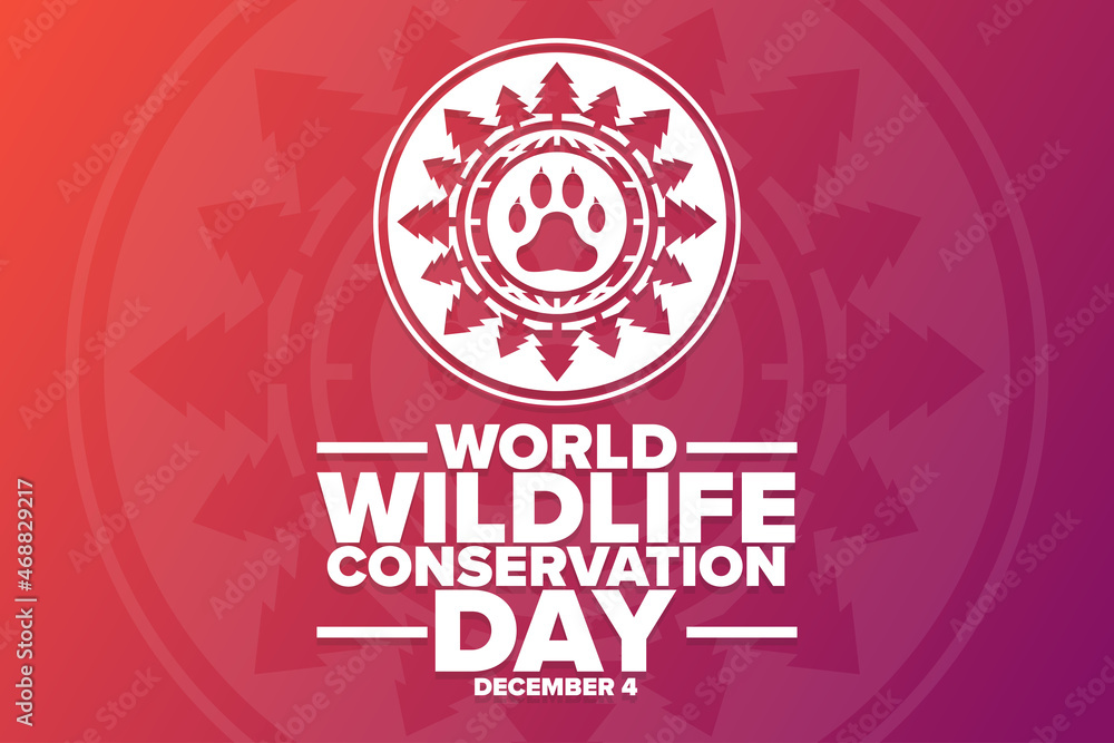 World Wildlife Conservation Day. December 4. Holiday concept. Template for background, banner, card, poster with text inscription. Vector EPS10 illustration. World Wildlife Conservation Day. December 4. Holiday concept. Template for background, banner, card, poster with text inscription. Vector EPS10 illustration.