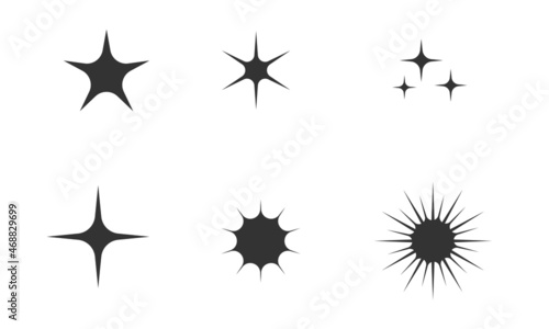 Sparkle flat vector icons.