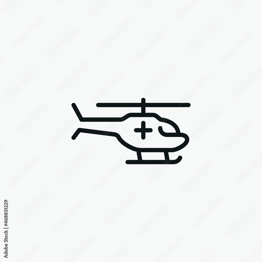Emergency Helicopter Ambulance vector sign icon Emergency Helicopter Ambulance vector sign icon