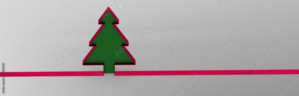 Fototapeta premium modern merry christmas card modern 3d minimal
