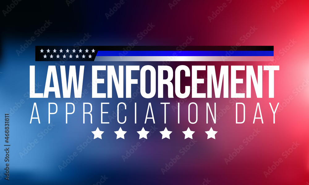 Law enforcement appreciation day (LEAD) is observed every year on January 9, to thank and show support to our local law enforcement officers who protect and serve. vector illustration - obrazy, fototapety, plakaty 