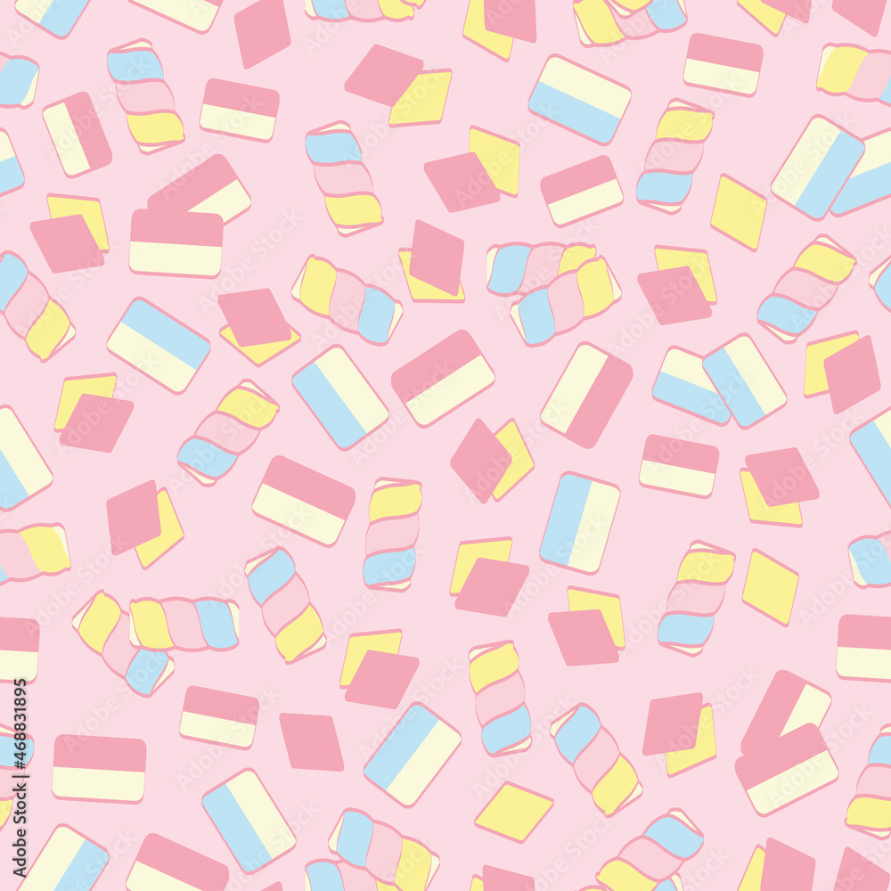 Vector Marshmallow Candy seamless pattern background. Perfect for fabric, scrapbooking, wallpaper projects Vector Marshmallow Candy seamless pattern background. Perfect for fabric, scrapbooking, wallpaper projects