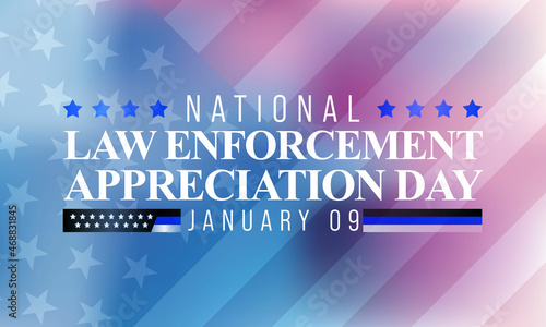 Law enforcement appreciation day (LEAD) is observed every year on January 9, to thank and show support to our local law enforcement officers who protect and serve. vector illustration