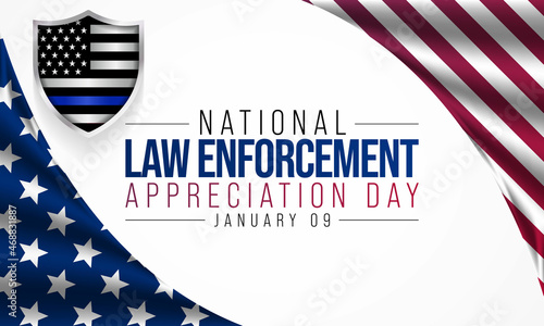 Law enforcement appreciation day (LEAD) is observed every year on January 9, to thank and show support to our local law enforcement officers who protect and serve. vector illustration