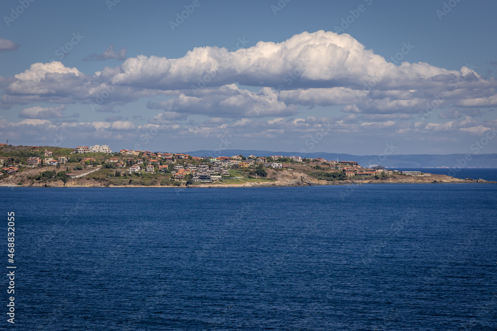 Budzhaka area on Black Sea coast, view from Saint Agalina Cape in Burgas Province, Bulgaria