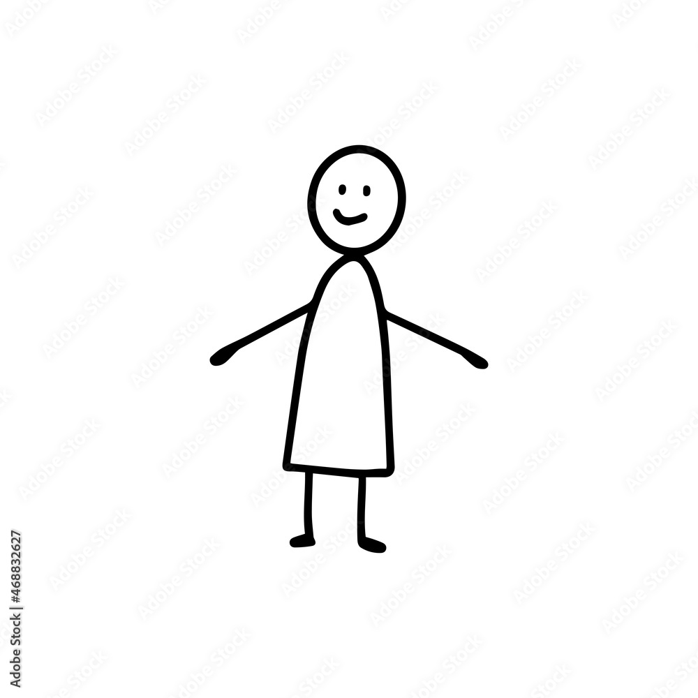 doodle man drawn in childish style vector illustration doodle man drawn in childish style vector illustration