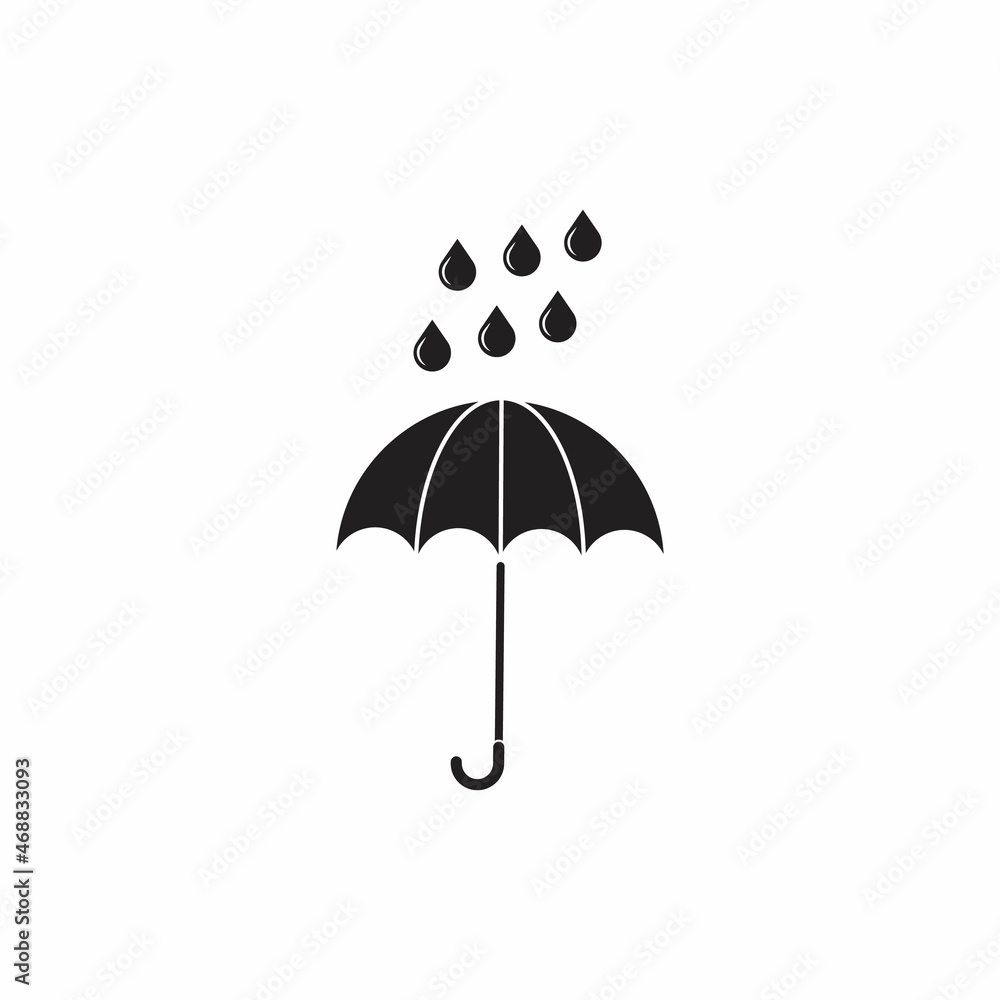 Umbrella and rain drops icon Umbrella and rain drops icon