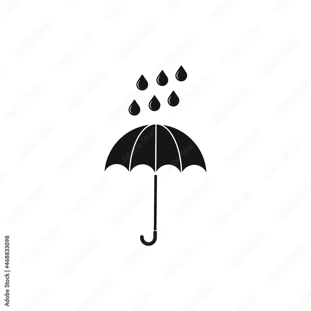 Umbrella and rain drops icon Umbrella and rain drops icon
