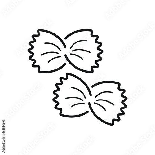 farfalle pasta doodle icon