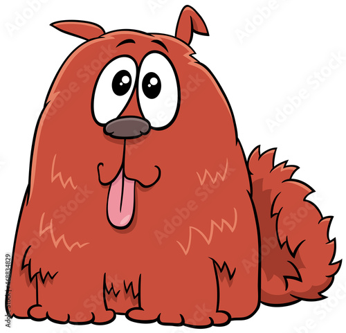 cartoon funny red shaggy dog animal character