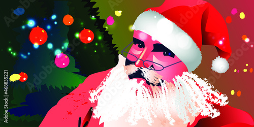 christmas card with santa claus