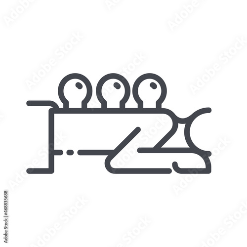 Cupping treatment line icon isolated on transparent background.
